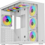 POWERBOOST PB-SS02W SEA VIEW JBST-PBSS02W USB 3.0 Mesh Бела 7X12CM RGB ФАН ГЕЈМИНГ ATX КУЌИШТЕ