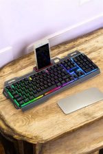 Q Клавијатура RGB Осветлена Клавијатура И Миш Сет Со Жичен Миш Како Подарок - Image 5