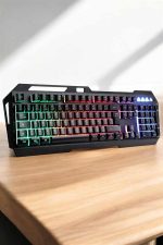 Q Клавијатура RGB Осветлена Клавијатура И Миш Сет Со Жичен Миш Како Подарок - Image 4