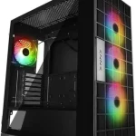RAMPAGE AZZA V2 TEMPERLİ CAM Siyah ARGB FAN+TYPE-C ATX MİD-T GAMING КАСА
