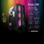 RAMPAGE SAILOR Temper 600W 80+ Bronze 4x120mm RGB FANLI Gaming Каса