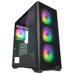 RAMPAGE VORTEX V3 TEMPERLИ ГЛАС+МЕШ ЦРН 4xARGB ФАН+HUB E-ATX Mid-T GAMING КУЌИШТЕ