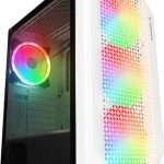 RAMPAGE ZUKO 600W 80+ Mesh Panel 4x RAINBOW 14CM FANLI GAMING ATX КАСА БЕЈЗ