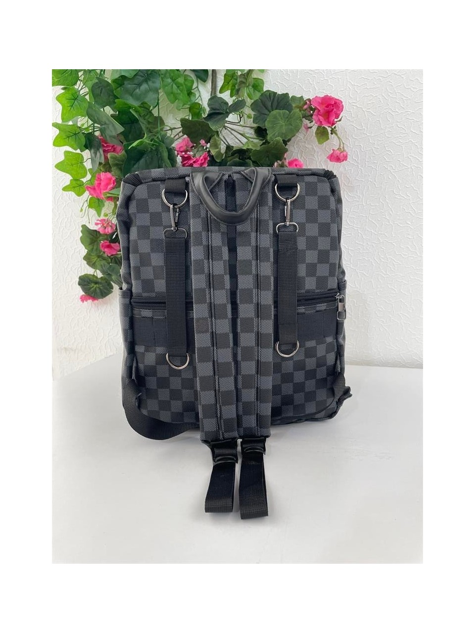 remuse-unisex-sirt-cantasi-kareli-siyah-gr-resim-20672.jpg Remuse Унисекс Ранец Квадратен Црн - Image 1