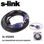 S-LINK SL-VGA03F Монитор, Vga, Проектор E-D (3 Метри) Податоци Проекциски Кабел