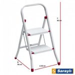 Saraylı Практични Метални Скали Бели со 2 Скалила - Image 2