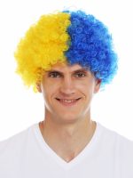 Жолта Лазурна Кривулеста Афро Перука - Image 2