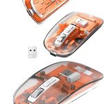 Тивок Клик Двојен Мод Bluetooth И Приемник Прозрачна Мишка