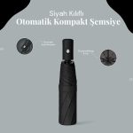 Црна Килифлна Автоматска Компактна Чадор
