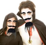 Црн боја самозалепливи вештачка брада, мустаќи и веѓи сет - Image 2