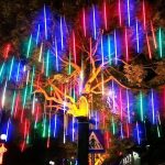 Соларен метеорски цевка за надворешно осветлување LED 8 парчиња