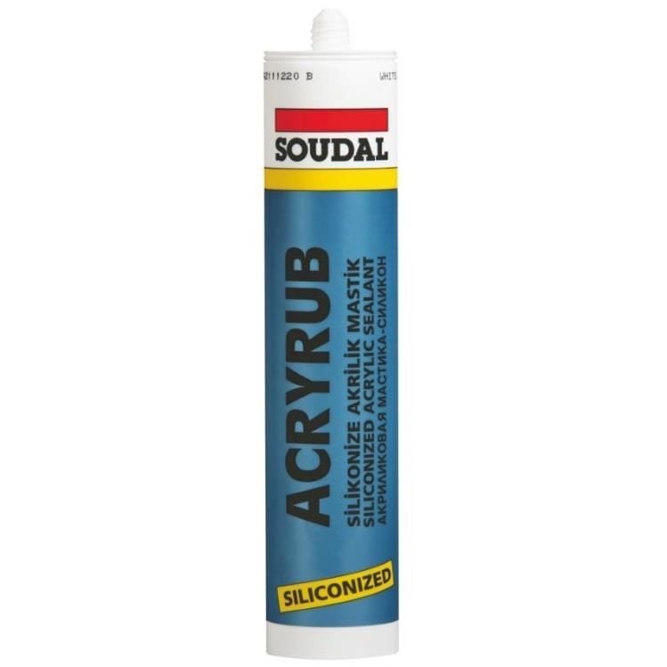 soudal-acryrub-silikonize-mast-7899_1.jpg Soudal Acryrub Силиконизиран Мастик 310 ml Сив - Image 1