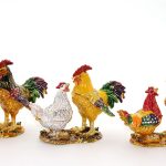 Swarovski Taşlı 2'li Tavuk Model 1