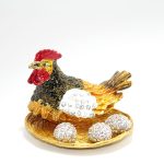 Swarovski Taşlı Yumurtalı Tekli Tavuk Model 1