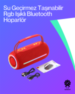 360 RGB LED Портативен Bluetooth Звучник – Црвен, Поддршка за USB/TF