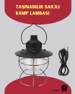 USB Полнежна Ретро LED Кампска Светилка – 4 Режими на Светло, Водоотпорна, Портативна