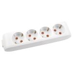 Viko Multi-Led Четирикратен приклучок со заземјување, детска заштита и клеми - Бел