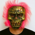 Wild Skull - Маска со Кафкаст Костур и Розова Коса