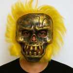 Wild Skull - Маска на скелет со бакарен череп и жолта коса