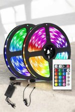 Нова Генерација RGB Светлосна 10Метарска Лента LED со Далечинско Управување и Полнење