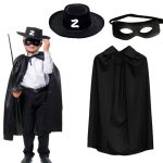 Zorro Пелерина, Шапка и Маска Комплет за Деца
