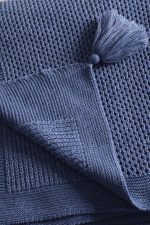 Еднокреветно Ќебе Miel Indigo со Помпони на Рабовите - Image 3