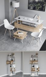 Irony Infy Office Team маса + плакар + масичка / бела и даб