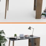 Работна маса ВИТО / антрацит и орев