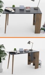 Работна маса ВИТО / антрацит и орев