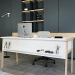 ZENITH Канцелариска Маса / бела и даб