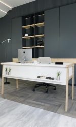 ZENITH Канцелариска Маса / бела и даб
