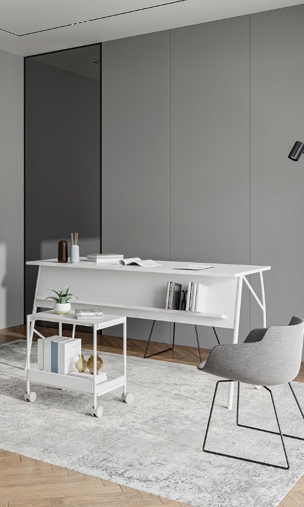 ella beyaz ELLA Канцелариски Комплет маса+маса за кафе / бела - Image 1