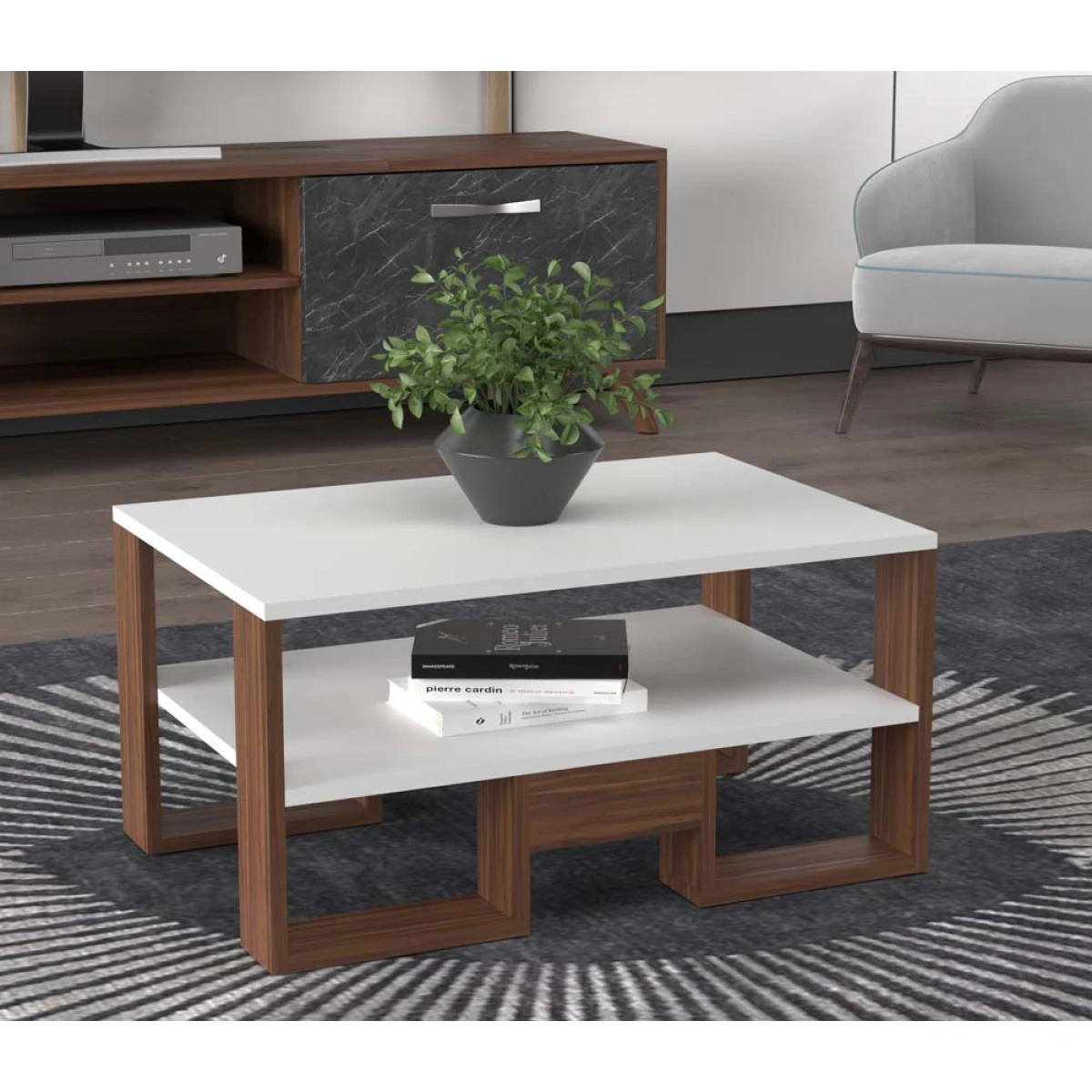 evdemo-miray-orta-sehpa-beyaz-ceviz-241-1200x1200 Evdemo Miray Средна Маса / Бела - Image 1