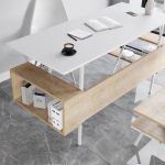 Irony Infy Office Team маса + плакар + масичка / бела и даб - Image 2