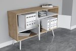 Irony Maxi Office Set маса + шкаф + масичка / бела и даб - Image 4