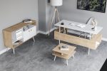 Irony Maxi Office Set маса + шкаф + масичка / бела и даб - Image 2