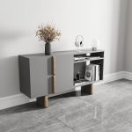 Zenith Офис Комплет маса + шкаф + масичка / антрацит и орев - Image 6