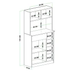 Pera Кафе Агол Мултифункционален Плакар / Бела - Image 4
