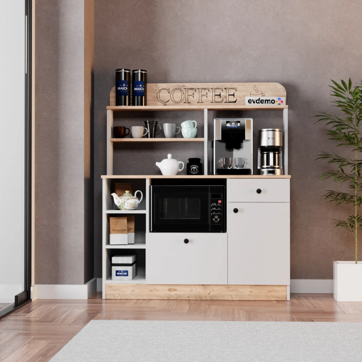 150993834-1-1200x1200 Бариста Кафе Агол Мултифункционален Ормар / Бор - Image 1