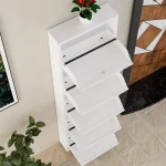 Заклучена Метална Полица за Чевли со 5 Врати / Бела - Image 5