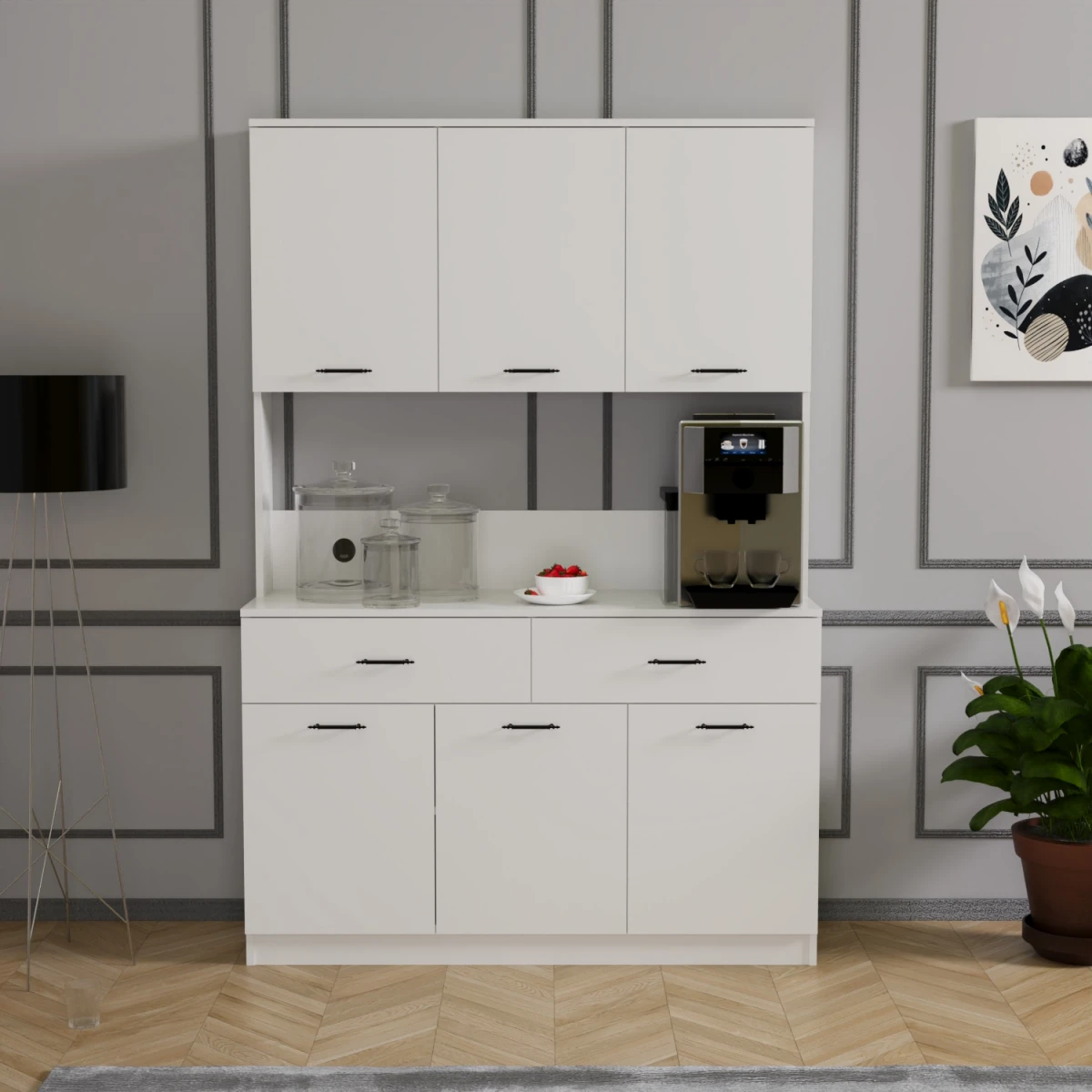 15099507-1-1200x1200 Elmas Мултифункционален Орман за Кафе Агол / Бела - Image 1