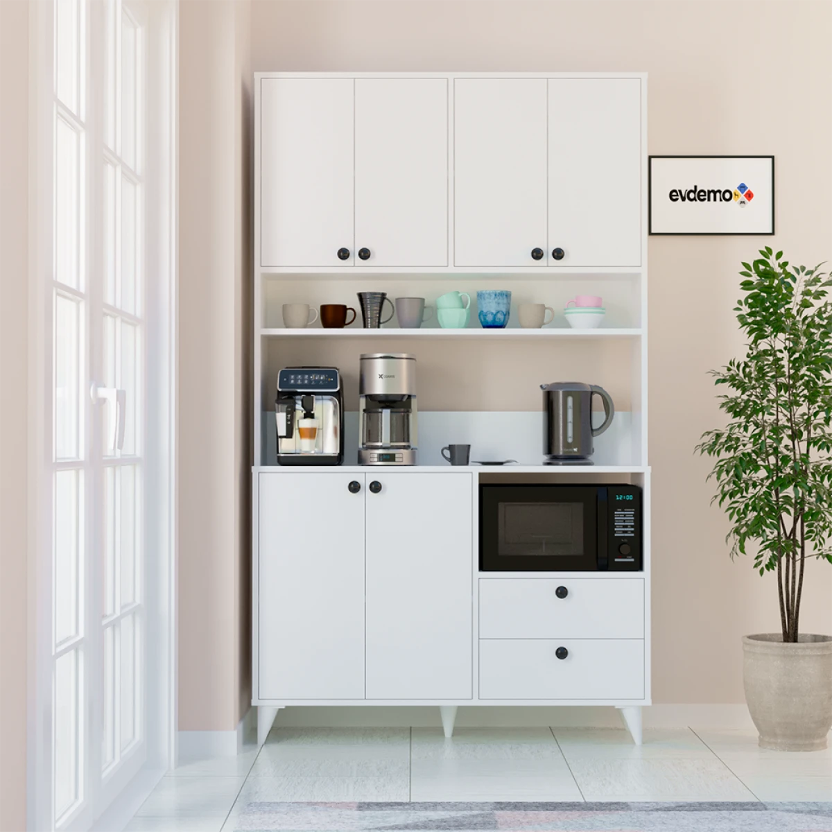 15099511-2-1200x1200 Silva Кафе Агол Мултифункционален Ормар / Бела - Image 1