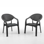 Bamboo 2-ка Rattan Столчиња / Црна