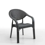 Bamboo 4-ка Rattan Столчиња / Црна - Image 3