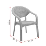 Bamboo 4-ка Rattan Столчиња / Црна - Image 4