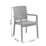 King 4-ка Rattan Столчиња / Црна - Image 4