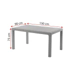 Rattan Маса 90x150 cm / Капучино - Image 2