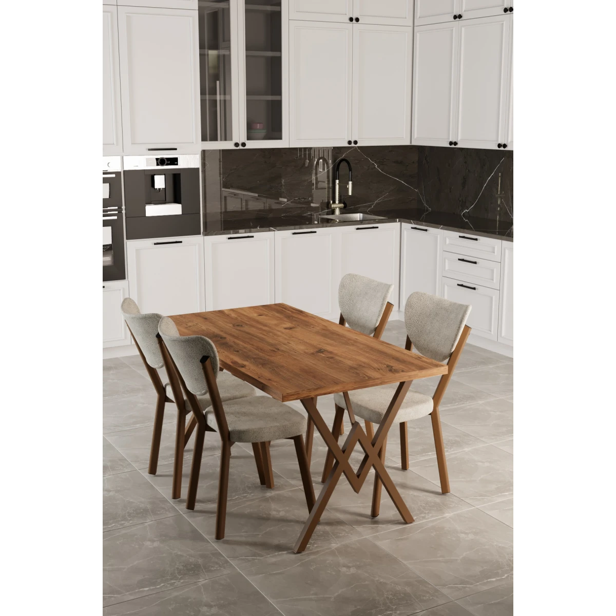 153972528-1-1200x1200 Маса Комплет за 4 Лица Elma / Крем - Image 1