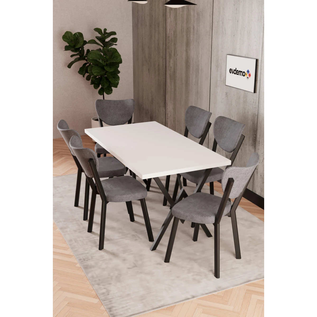 153972533-1-1200x1200 Маса Комплет за 6 Лица Elma / Сива - Image 1