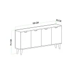 Elegant Декоративна Конзола со 4 Врати / Орев - Image 5